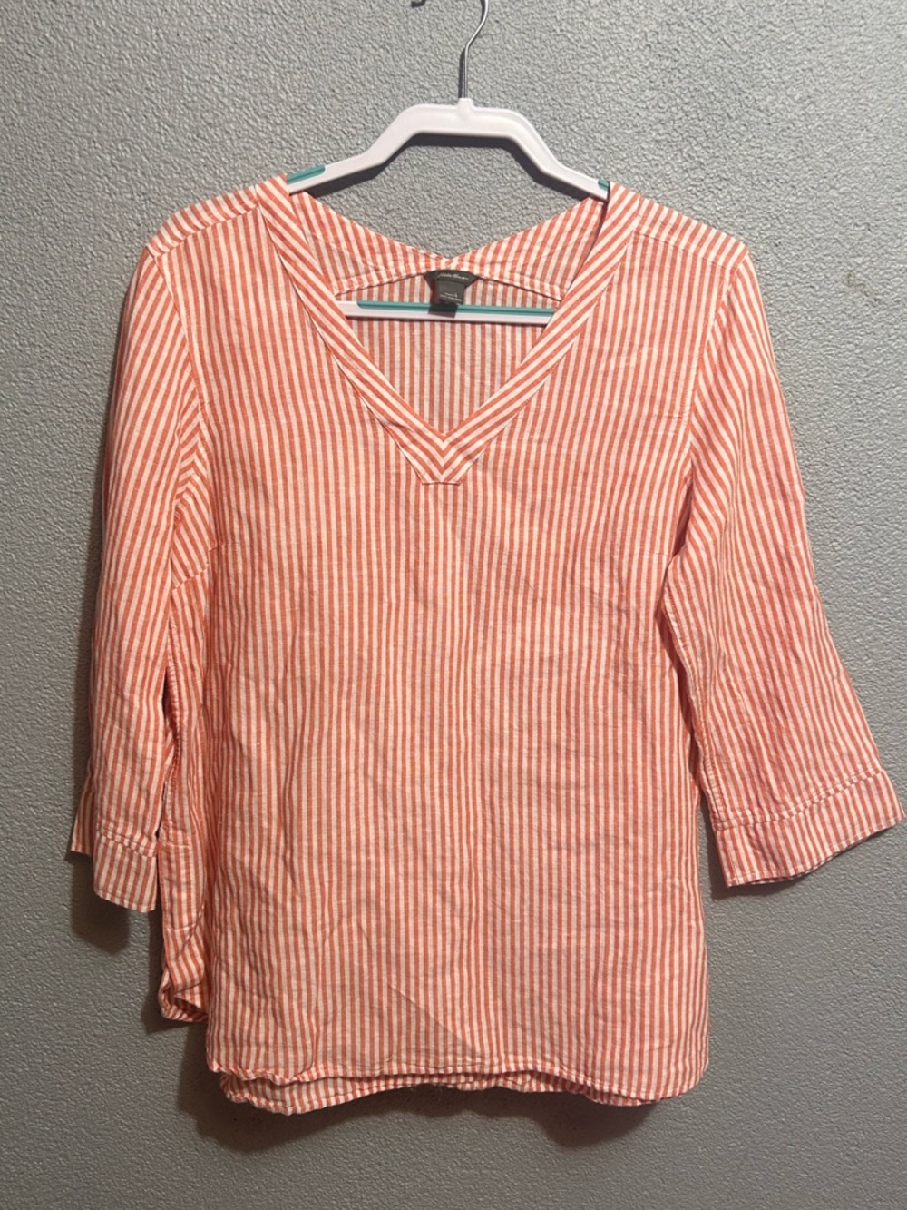 Eddie Bauer linen blend tunic top size large